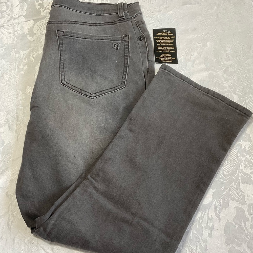 DG2 Diane Gilman Gray Denim Jeans size 12p women New With Tags